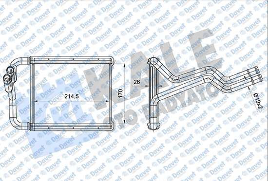KALE 360845 Kalorifer Radyatoru Kia Sorento Ii 2.0-2.2crdi 2.4cvvt 09>15 Borulu (Brazing Al-Al) (214.5x170x26)